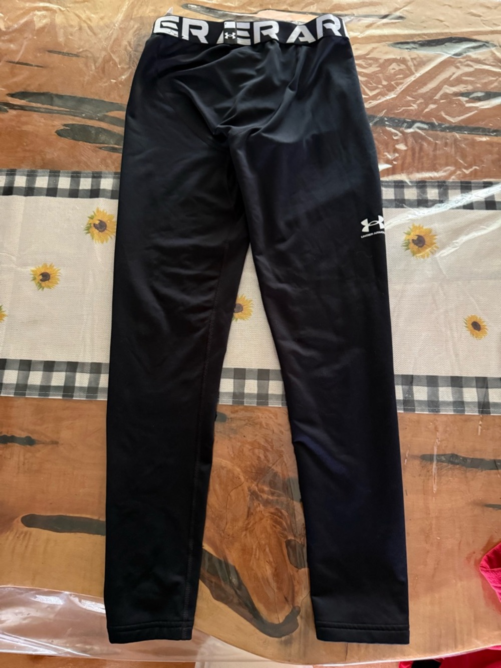 Under Armour Kids' Black Compression Leggings, cold gear with soft inner lining